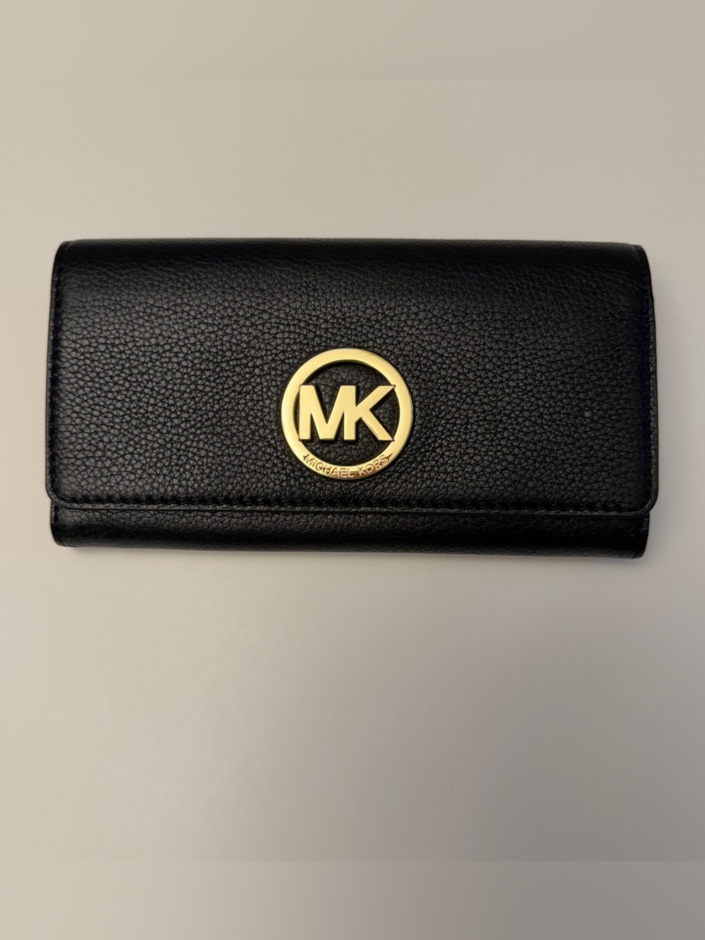 Michael Kors Black Leather Continental Wallet Clutch